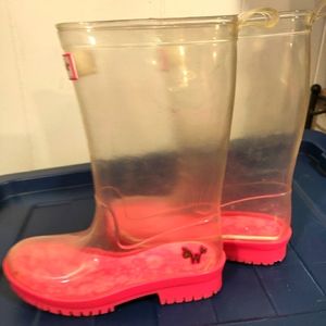 American Girl Tall Pink Rain Boots Girls kids size 12